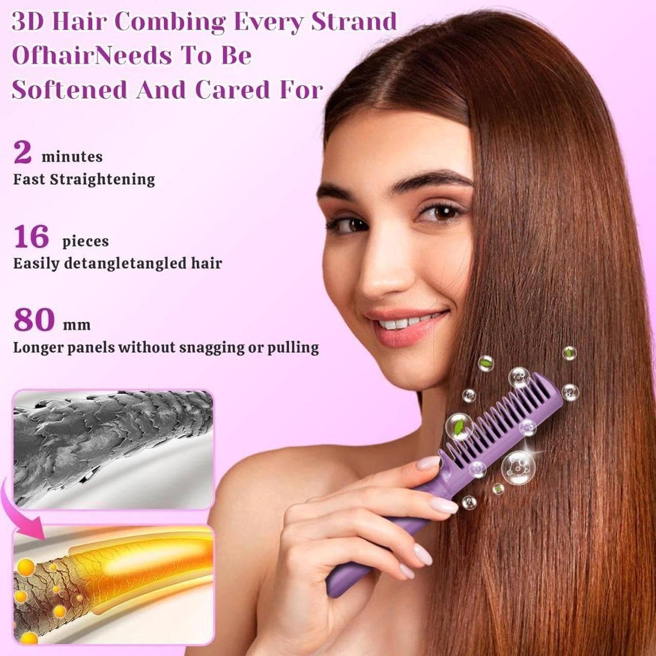 Cordless Portable Hair Straightener Comb | Salon Style Hair at Home